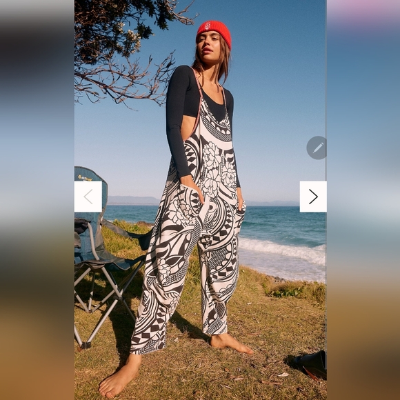 RARE Free People Movement Hotshot Onsie Printed Padma Black Combo Sz S NWT - Picture 2 of 8